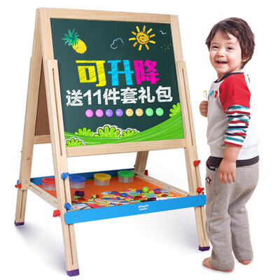 

Ming Tower MING TA A7019 solid wood childrens drawing board double play board blackboard whiteboard magnetic writing board ease