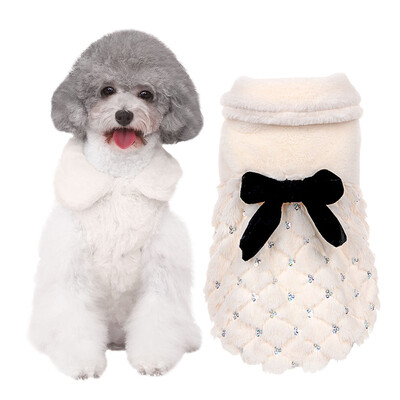 

Huayuan favor hoopet Teddy plush coat dog clothes than Xiong Guibin Bomeiji doll autumn&winter wear warm pet skirt XL