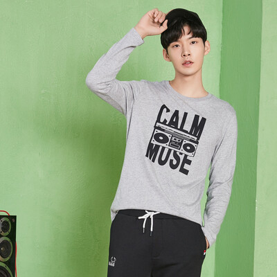 

Semir Long Sleeve T-Shirt Male 2017 Fall New Round Collar Sleeve Cotton Trophy Men' Casual Korean Student Tide t 19057011202 Medium Flower