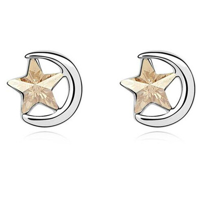 

Austrian Crystal Jewelry Moon Star Earrings For Women Korea Trendy Accessories Stud Earrings Anniversary Gift 14504