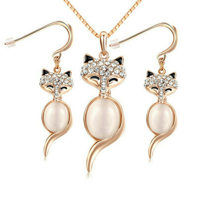 

Yoursfs® 18k rose позолоченные ожерелье и серьги OPAL фокс украшения использовать кристалл люкс для набора австрии