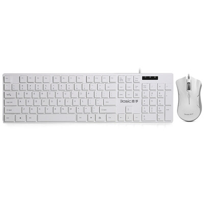 

The T1800 wired mouse and keyboard set full-size keyboard and mouse set Jedi begging chicken weapon white U + U