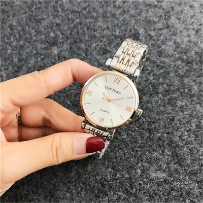 

Simple Fashion Ladies Quartz Dress Watch Contena New Luxury Stainless Steel Women Elegant Gold Watches