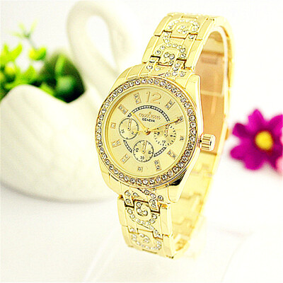 

CONTENA Luxury Ladies Dress Watch Idiographic Design Full Rhinestone Women Watches Elegant Crystal Watch