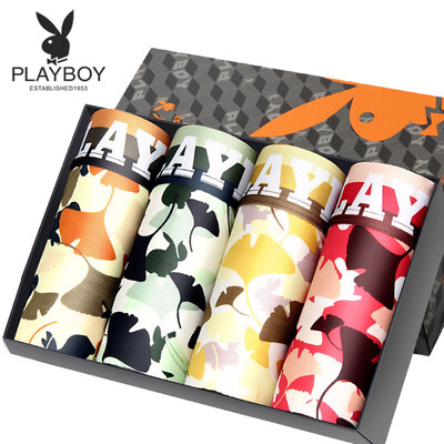 

Playboy 5260B мужское нижнее белье 4 подарочная коробка угловые брюки мужские камуфляж четыре угловые шорты многоцветные XXL