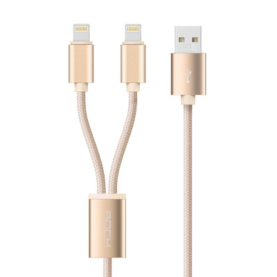 

Rockets (ROCK) Combo Charging Line One Drag Two Apple 6 Data Cable for iPhone6s / 7plus Gold