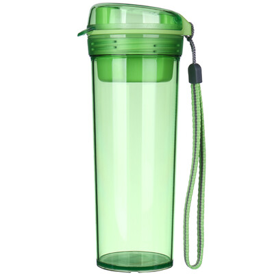 

Jingdong Supermarket] Tupperware (Tupperware) crystal color tea rhyme heart plastic with tea leakage student movement leak-proof portable water cup with carry rope 400ml sweet melon green