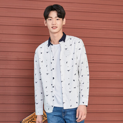

Semir Long Sleeve Shirt Male 2017 Fall Men's Cotton Casual Shirt Arts & Crafts Small Fresh Shirt Youth 13316051250 Blue Tone XL