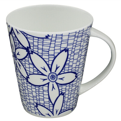

YAO TAO MAKE cup ceramic cup coffee cup 400ml bone china blue&white series of white jasmine