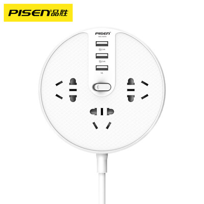 

(PISEN) BY-33 интеллектуальный ряд из трех 5-луночных 3-битных USB-портов интеллектуальная розетка безопасности настенная настенная плата 1,8 метра новый национальный стандарт