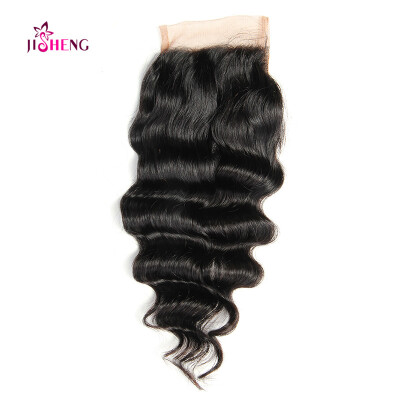 

8A High Quality 1 Pcs 4*4 Swiss Lace Closure Deep Wave Hair Indian Virgin Human Hair Extensions