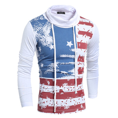 

HEYKESON Men T-Shirt MenS Fashion Sling High Collar T Shirt Long Sleeve Shirt Men Slim Men T-Shirt Tees&Tops XXL TRDS