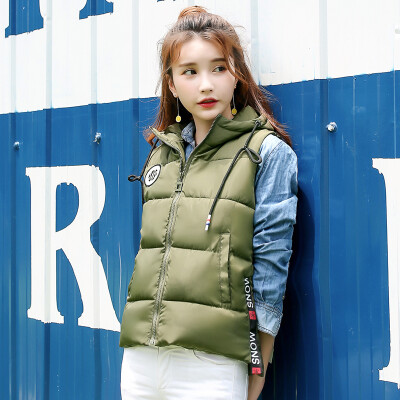 

2017 autumn and winter new feather cotton vest female short section Korean version of self-cultivation wild winter college wind co