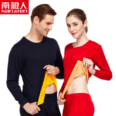 

Antarctic warm underwear men&women thickening plus velvet one cold winter warm armor youth middle&old aged Qiuyi Qiuku suit mens Navy XL 175100