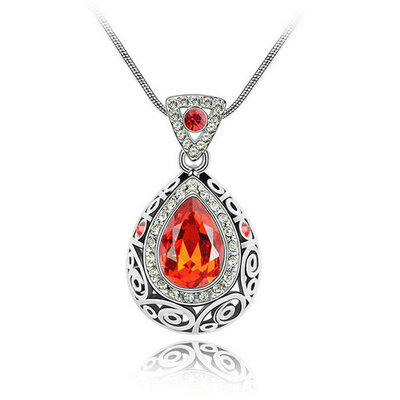 

Yoursfs® 18K White Gold Plated Crystal Tear Pandent Statement Necklace Используйте рубиновые австрийские ювелирные украшения из кристалла