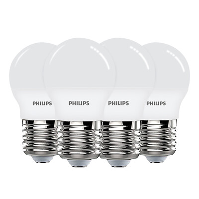 

Philips (PHILIPS) Светодиодная лампа Светодиодная лампа 3,5 Вт E27 большой винт в горловине 3000K желтый свет четыре упаковки