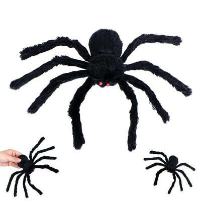 

30/75/120cm Large Size Plush Spider made of wire and plush two style Funny Toy for party or Bar KTV halloween