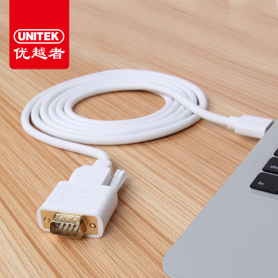 

UNITEK Y-124B USB to DB9 pin RS232 serial cable ABS material 2 m Apple white COM port connection conversion data cable