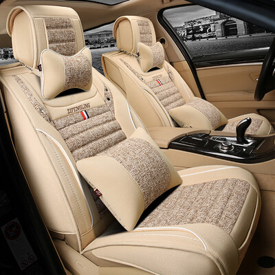 

Purple wind bell imitation linen car seat four seasons universal four seasons pad Lang Yi magotan Tiguan sagitar haval Cruze sylphy Kia car seat cushion B12 luxury khaki