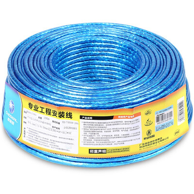 

Akihabara (CHOSEAL) ultra-five-line single-shielded national standard copper transparent blue shielded cable network of home improvement project line 50 meters QS2601T50S