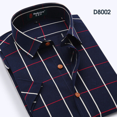 

Business Gentleman Men Casual Short Sleeve Shirt Summer Silm Fit Cotton