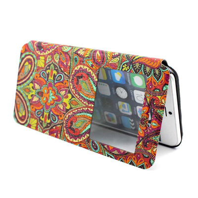 

Mulit-Pattern Matte Flip Skin Case Protective Shell Cover For iPhone 6 Plus 55" - Orange Flower
