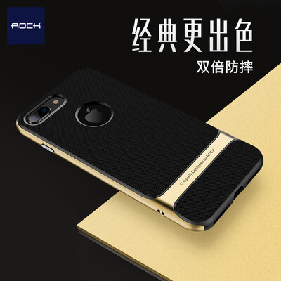 

Локк (ROCK) Apple 7plus iphone7plus телефона оболочка защитного рукав мягкая оболочка Выдерживает падение кронштейн Rice серия Champagne Gold