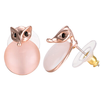 

Yoursfs foxes Stud Earrings opal earring cute Animal earring For Girl