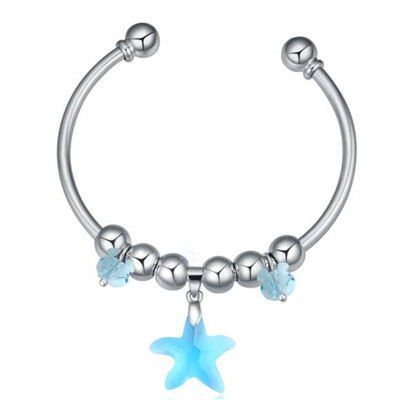 

Cuff Bracelets For Women Crystals Starfish Elegant Bracelets Bangles Luxurious Banquet Party Jewelry White Gold Plated 24059