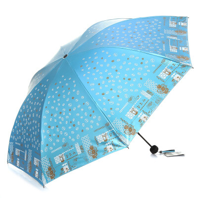 

Paradise print auto 3 folded umbrella rainy/sunny umbrella