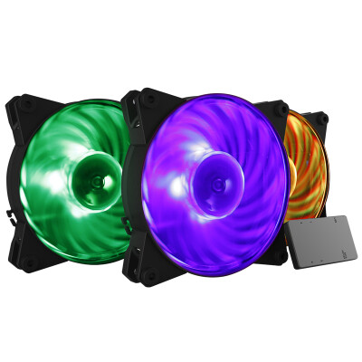 

CoolerMaster MasterFan Pro RGB Chassis Fan Kit (Equalized Rotor Blade with RGB Controller / 4 Boardmount Lighting Certification