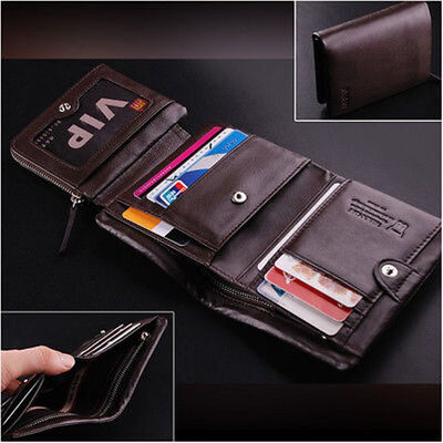 

новый роскошный бутик - trifold mens бумажник натуральной кожи - монеты сумочку # Z