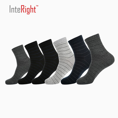 

INTERIGHT men's horizontal casual socks 6 double-mix color uniform