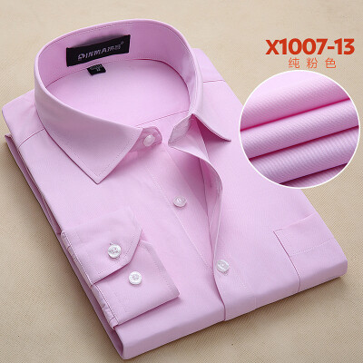 

Business Gentleman Men Long Sleeve Shirt Spring Autumn Silm Fit Fahion Solid Color