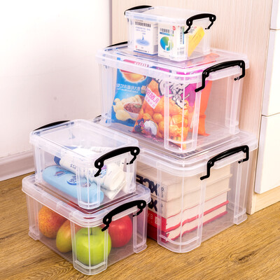 

Baicaoyuan plastic storage box storage box with transparent storage box 13L26L5L9L17L 5 packs