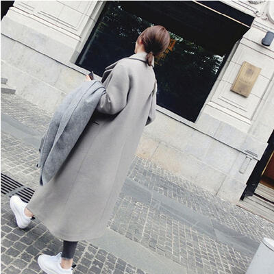 

2017 new female student wool jacket in the long paragraph woolen coat coat thicker jacket