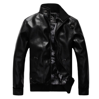 

Leather jacket men's self-cultivation jacket spring and autumn men leisure PU leather as a gift for men