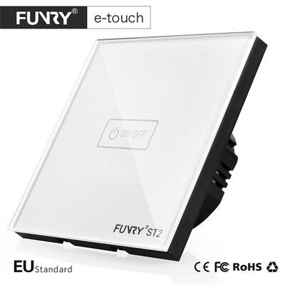 

FUNRY ST2 1Gang EU Стандартный пульт дистанционного управления Выключатель света Кристалл закаленное стекло панели сенсорный выключатель 170-240V RF433