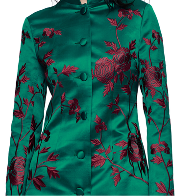 

Chinese embroidered green silk suit jacket