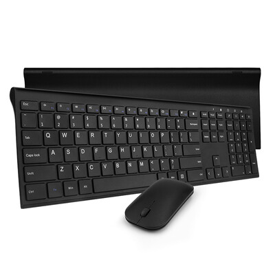 

Air World BOW HW193D Metal Mute Charging Wireless Keyboard Mouse Set Universal Office Game Wireless Keyboard Set White