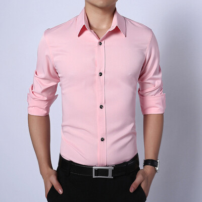 

Long Sleeve Shirt Spring and Autumn Men 's Youth Slim Slim Casual Men' s Wear as gift for men's
