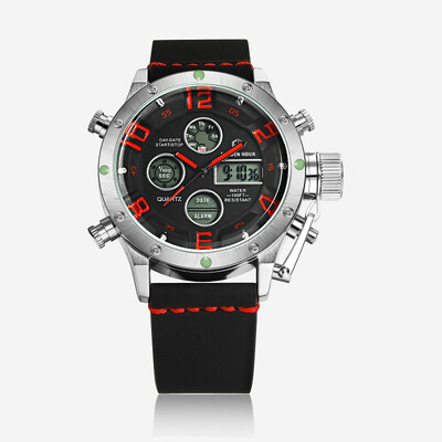 

Golden hour Top Luxury Brand Waterprof Men leather Band Sport Watches Quartz Analog Digital Army Military Wristwatch