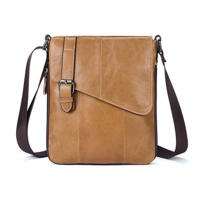 

DALFR Genuine Leather Messenger Bags Men Crossbody Bag 15 Inch Cowhide Bags for Men Vintage Style Briefcase
