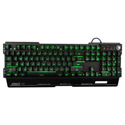 

Sades Bladeback Metal Peripherals Gaming Keyboard Green backlight Black-green