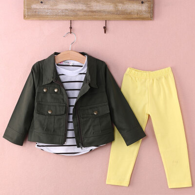 

3pcs Baby Toddler Kids Girl Tops T-ShirtTrouser PantsCoat Sets Outfits Clothes