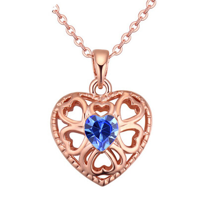 

Heart Pendant Necklace For Women Rose Gold Color Austrian Crystal High Quality Gift Bride Wedding Jewelry 20593