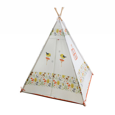 

MAMMA Children canvas tent tent game room cartoon small fresh (tent + mats) combination set