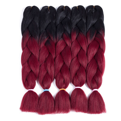 

szc Afro Jumbo Braids Наращивание волос 5-pack 2 Tone & 3 Tone Ombre Вязание крючком для волос с высокой температурой Kanekalon Synthetic