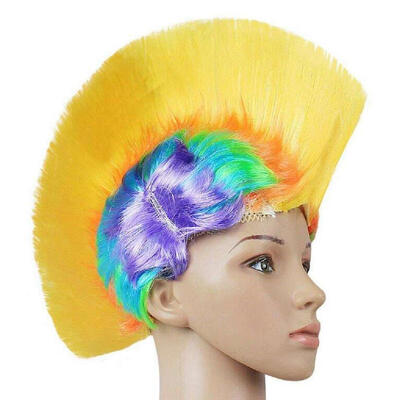 

Модные Hallowmas Маскарад Punk Mohawk могикан прическа Cockscomb волос