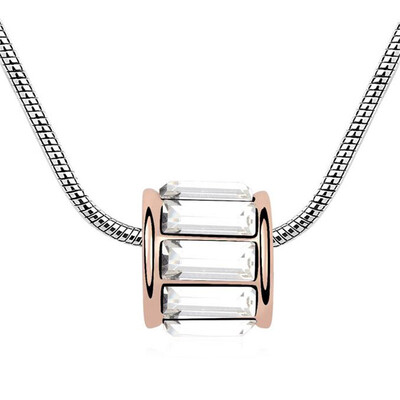 

Austrian Crystal Beads Necklaces For Women Rose Gold Color Pendants High Quality Rhinestone Snake Chain 10779